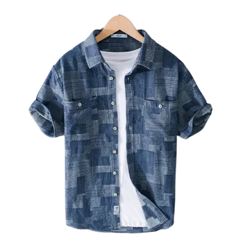 Kravatu farbené textúra krátke puzdre tričko, letné tričko, módne značky, voľné veľkosti, ležérne a všestranný top, moderný muž