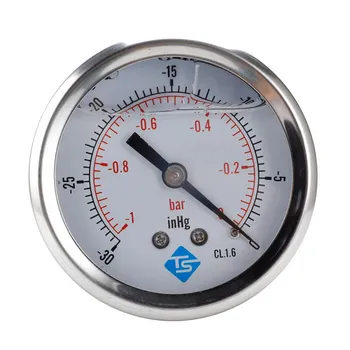 Kvalita Y60 Anti-seizmické Axiálne náplne Oleja Vákuového tlakomer Hydraulické tlakomer -1-0 Bar -1-1Bar -1-2 Bar Tlak