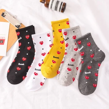 Kórejský Módne dámske Ponožky Roztomilý Kreslený Smajlíka List Ponožky na Jar a na Jeseň Girl Denné Dodávky Ponožky letné Dary