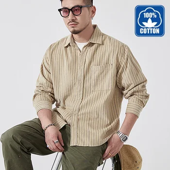 Kórejský Módne Menčester Tričko Mužov Premium Bavlna Bežné Pravidelné Nosenie Retro Prekladané Klope Vrecká Voľné Jednoduché Shacket Muž