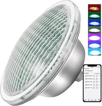 LED Bazén Podvodné Osvetlenie 12 V RGB PAR56 Bazén Osvetlenie Bazén Svetlo Bluetooth Ovládanie IP68 32 Svetelné Efekty Zmena Farby