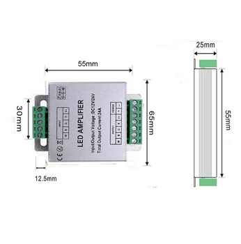 LED signálu zosilňovač DC12/24V 24A RGBW pásy zosilňovač pre SMD5050 RGBW led pás hliníkový