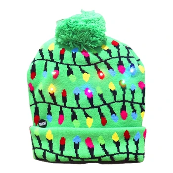 LED Vianočné Hat rozsvieti Pletené Farebné Svetlá String Škaredé Klobúk Unisex Zimný Sveter Čiapočku Spp pre Dovolenku Strany