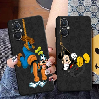 Legrační Karikatúra Goofy Mickey Telefón Prípade OPPO Nájsť X3 X5 Lite Pro Neo Reno 7 6 5 Pro Lite Z A53 S A74 A72 5G Čiernym Krytom