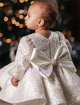 Lesk Baby Girl Šaty Princezná Kvetina Dievča Šaty Cute Baby Girl Dress Tutu Narodeniny Šaty, Šaty Na Prvé Sväté Prijímanie