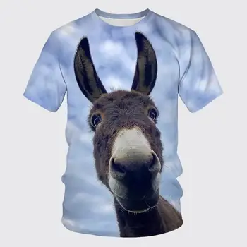 Letné pánske T-shirt 3D Tlač Zábavné Somár Grafické Tričko pre Ženy Oblečenie Roztomilé Deti Krátky Rukáv Rýchle Suché Bežné Tee Košele