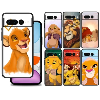 Lion King Disney Anime Pre Google Pixel 7 6 6A 5 4 5A 4A XL Pro 5G Silikónové Shockproof Soft Black Telefón puzdro Fundas