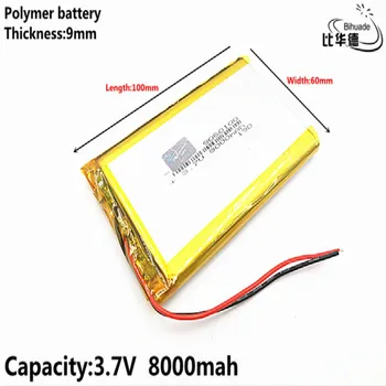 Liter energie batérie Dobré Qulity 3,7 V,8000mAH 9060100 Polymer lithium ion / Li-ion batéria pre tablet pc BANKA,GPS,mp3,mp4