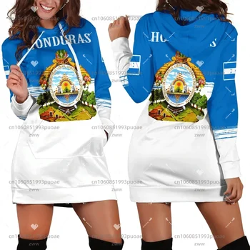 Láska Honduras Vlajkou Krajiny, Nové Harajuku Novinka 3D Tlač Jeseň Hoodies Šaty Žien Bežné Nosenie Dlhý Rukáv Šaty s Kapucňou