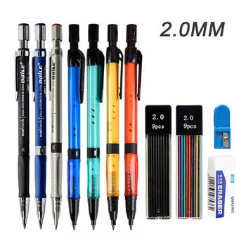 Mechanické Ceruzky Nastaviť 2.0 mm s 2B Black/Farby Viesť Náplň pre Písanie Skicovanie Umenie Kreslenie, Maľovanie Školy Automatické Ceruzky