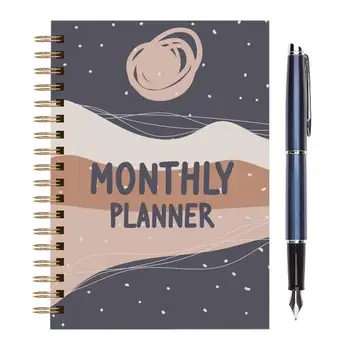 Mesačný Plánovač 2024 Plánovač Spiral Bound Kalendár Kniha S Hladké Písanie Riadenie Času Plánovač Organizovať Čas A Úlohy
