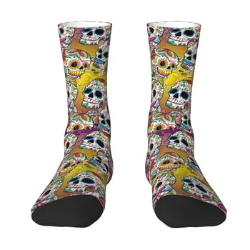 Mexické Cukru Lebky Deň Mŕtvych Šaty Ponožky pánske, dámske Teplej Módy Halloween Katolíckej Posádky Ponožky