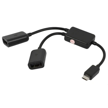 Micro-USB Host Kábel,Micro-USB konektor Samec Na 2X Typu Dual USB Female OTG Converter Rozbočovač Pre Android Tablet Pc, Smart Phone