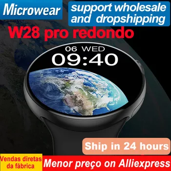 Microwear W28 PRO Redondo Smartwatch Mužov NFC BT Call Bezdrôtové Nabíjanie Kolo Obrazovky pre Ženy Hodinky 8 Pro, Smart hodinky