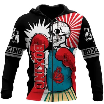 Milujúci Lebky A Boxing 3D Vytlačené Unisex Mikina na zips hoodies ženy, Pre mužov Pulóver streetwear Cosplay Kostýmy