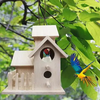 Mimo Drevené Birdhouse Klietky, Ozdobné Vtáčie Hniezdo Vták Domy Visí Vták Birdhouse Hniezdenie Farba Poľa Domov, Záhradné Dekorácie 