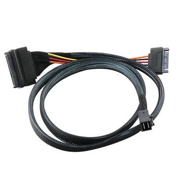 Mini SAS Kábel SFF 8643 na U. 2 SFF 8639 NVMe PCIe SSD Adpater S 15 Pin SATA Napájania 50 cm 12 GB/s Samec Samec Previesť Kábel Kábel