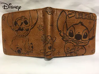 MINISO Disney ' Lilo a Stitch Plastický Krátke Mince Kabelku Študent Módne Kožené Peňaženky pre Mužov a Ženy