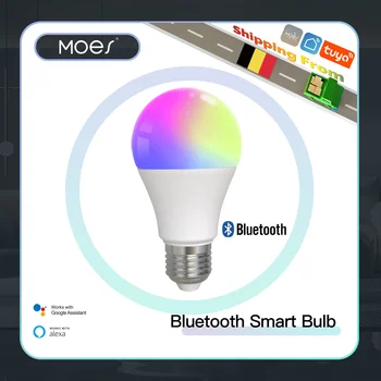 MOES Bluetooth Smart Led Žiarovka Stlmiť Svetlo, lampa 9W E27 TUYA Žiarovky Strany Farbu Svetla Nastaviteľné Stmievač Alexa google Voice