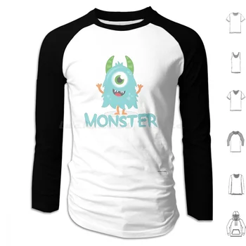 Monster-Aqua Dieťa V1 Mikiny S Dlhým Rukávom Monster Zviera, Deti, Dieťa, Halloween Maminka Mi Otecko Mi