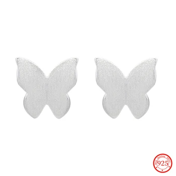 Motýľ Stud Náušnice pre Ženy, Dievča, Minimalistický Náušnice 100% Reálne 925 Sterling Silver Jemné Šperky v Uchu