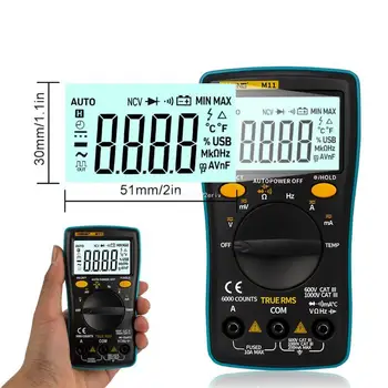 Multimeter Aktuálne Ammeter Voltmeter Digitálny Tester LCD Detektora
