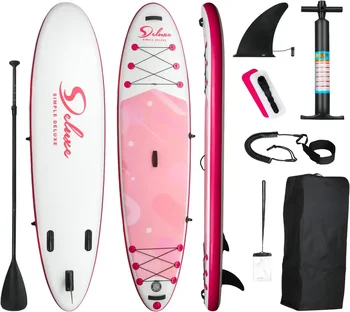Nafukovacie Stand Up Veslovať Rada Surfovať Ovládanie – Všetky Úrovne Zručností, Ružová Pádlo Dosky pre Dospelých, Blow Up Stand-Up Paddleboards
