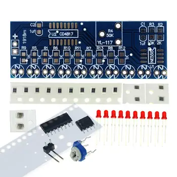 NE555+CD4017 Svetlo Vody Tečúce Svetlo, LED Modul, DIY Kit pre Arduino Raspberry pi