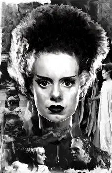 Nevesta Frankenstein Elsa Film Umenie Hodváb Plagát, Tlač Na Obývacia Izba Dekor Domov Stenu Obrázok