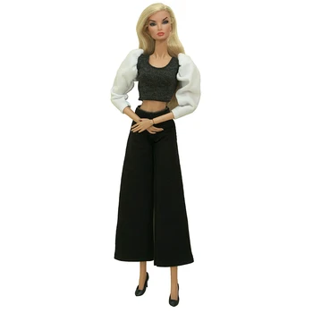 NK 1 Ks Módne Kancelárske vybavenie Pre 1/6 Bábiky Bežné Tričko Lady Šaty Moderné Oblečenie Pre Barbie, Doplnky domček pre bábiky Hračky
