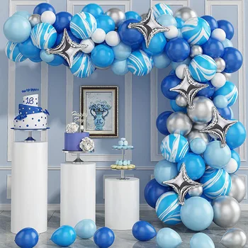 Nové Achát Balón, Modré Zmes Package Narodeninovej Party Svadbu, Promóciu Dekorácie Otvorenie Arch Balón