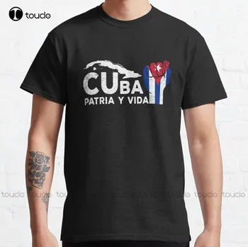 Nové Kuba Vlajka Patria Y Vida Kubáncov Pride Klasické T-Tričko Tee Tričko Bavlna