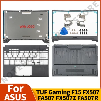 Nové LCD Zadný Kryt Pre ASUS TUF Herné F15 FX507 FA507 FX507Z FA507R Predný Rám Závesy/Palmrst/Spodný Vzduchu Zásuvky Na Pravej Strany