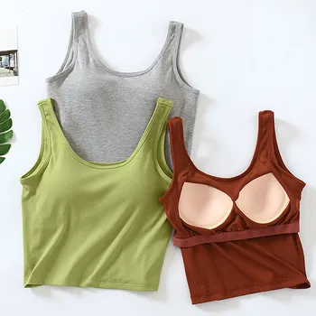 Nové Letné Dámske Modálne Pyžamo Jeden Kus Hore T-Shirt Hrudníka Pad Sexy Bez Rukávov Klesnutie Tričko Oblečenie Pre Voľný Čas Spánku Nosiť Ženy