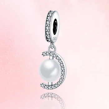 NOVÉ Nádherné perly zirkón Kúzlo 925 Sterling Silver Perličiek Fit 925 Pôvodné DIY Náramok Ženy Prívesok Šperky Darček