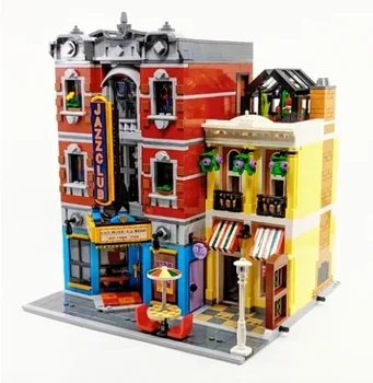 Nové Vytvorenie Jazz Club Expert Pizza Shop Model Modulárny Dom Stavebné Bloky Kompatibilné 10312 Street View Hračky Pre Deti, Dospelých