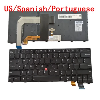 Nový AMERICKÝ portugalský španielsky Notebook Podsvietená Klávesnica Pre Lenovo Thinkpad T470P Notebook PC Náhradné