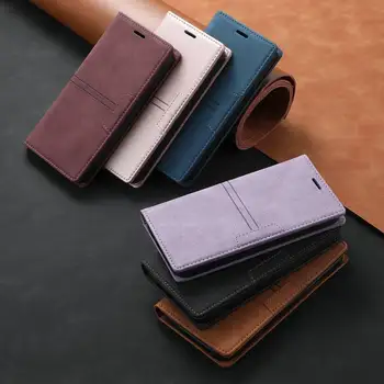 Nový Matný Kože Flip puzdro pre Sony Xperia 10 20 8 5 2 1 III II I XZ5 XZ4 Kompaktná Magnetická Kniha Peňaženky Karty Držiteľa Telefón Taška C