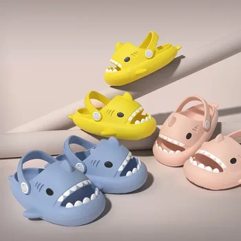 Nový Roztomilý Kreslený Soft-soled detské Papuče Detí Shark Croc Topánky Letné Domácnosti, Anti-Slip Hrubé-soled Sandále