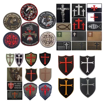 NOVÝ rytierov. baviť sa Templar Vyšívané Škvrny Kríž Vojenského PVC Patch Taktický Boj Gumy Výšivky Odznaky Pre Oblečenie Bundy