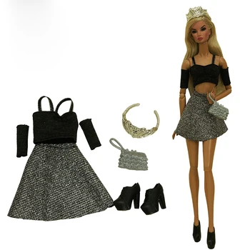 Oblečenie set / top + sukňa + crown + taška + topánky / 30 cm bábiky oblečenie na jeseň nosiť oblečenie Pre 1/6 Xinyi FR ST Bábika Barbie deti hračka
