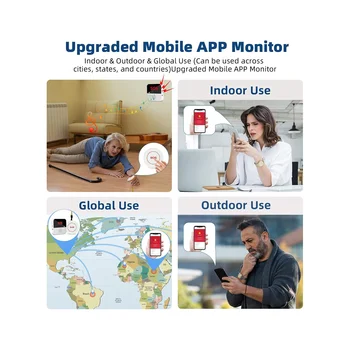 Opatrovateľ Pager Bezdrôtový WiFi APP Riadenie Sestra Alert 1 Prijímač 2 Hovory Tlačidlo pre Starších ľudí (2,4 GHz Len pre WiFi)