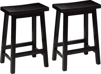Opôr Počítadlo Výška Backless Sedlo Dreva Stolice, Sada Dvoch, Black bar stoličky sada 2 bar stoličky pre kuchyne, jedálenské stoličky