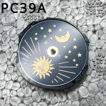 Originálne Japonské PC39A Pohyb 3 Rúk Mesiac Slon Star Kalendár Quartz Hodinky Mouvement Príslušenstvo