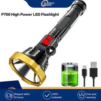 P700 High Power LED Baterka Nabíjacie Taktické Pochodeň Nepremokavé 1000 m Osvetlenie Svetlo USB Outdoor Camping Lampa Lov