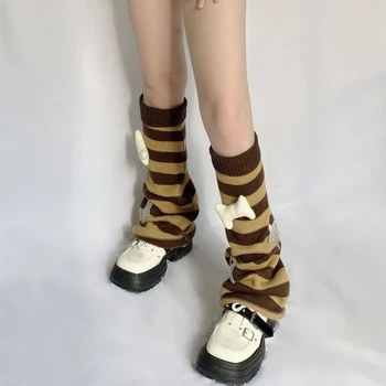 Pletené Teľa Ponožka Krásne Zväzkový Vzor Kolená Vysoké Ponožky Stehná Vysoké Voľné Osadenie pre Študentov Lady Dievča Farby Zodpovedajúce 37JB