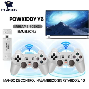 Powkiddy Y6 2.4 G Bezdrôtový Game TV Stick Retro Rodiny Prenosné Video Herné Konzoly 4K HD Podpora Multiplayer Hry pre PS Dary