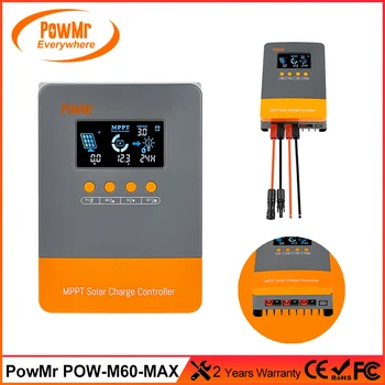 PowMr MPPT 60A Solárny Regulátor Nabíjania pre 12/24/36/48V Batérie Max 160VDC FV Panel Vstup S Veľkou Obrazovkou A Nové Rozvody Porty