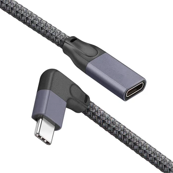 Pravý Uhol USB C Predlžovací Kábel Krátky (1.6 Ft), Braied &Hliníková USB-C 3.1 Mužov a Žien Rozšírenie,Gen 2 10Gbps