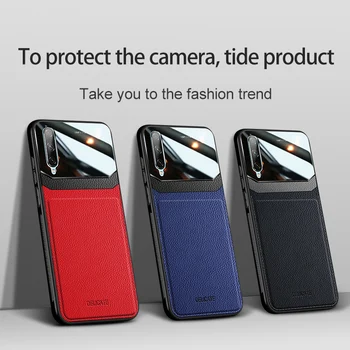 Pre angličtinu Samsung A50S Telefón Prípade Luxusný Kožený Materiál Prípade Módne Trendy Prípade pre Ochranu Kamera Anti slip Telefón Prípade